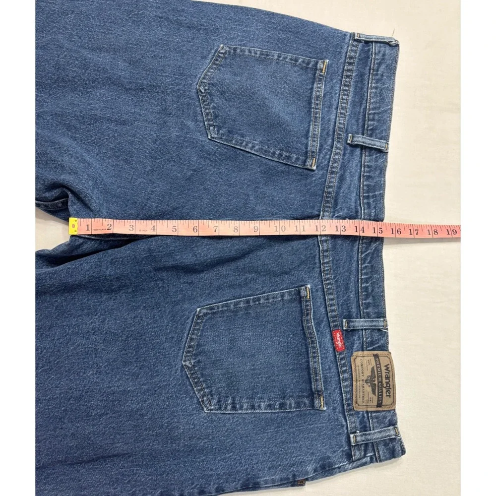 Wrangler Premium Quality Mens Blue Denim Straight Leg Jeans 44x30 1097FXVMD